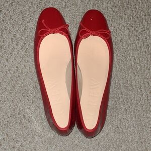 J Crew Red Patent Leather Teagan Ballet Pumps in Women's Size 12M.